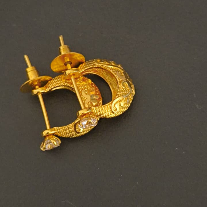 One Gram Gold Plated Murki earrings with premium diamond.
