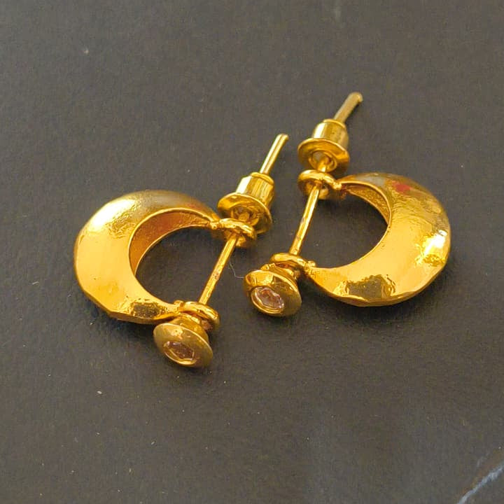 One Gram Gold Plated Moon Shining with American Diamond Earring.