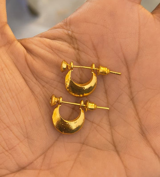 One Gram Gold Plated Moon Shining with American Diamond Earring.