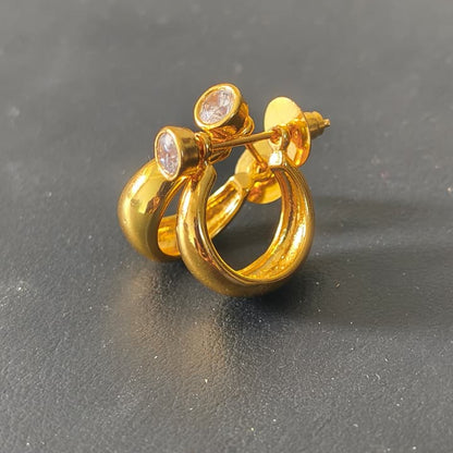 One Gram Gold Plated kaju rajwadi shining bali.