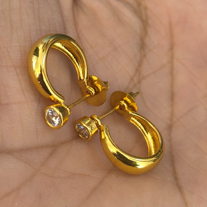 One Gram Gold Plated kaju rajwadi shining bali.
