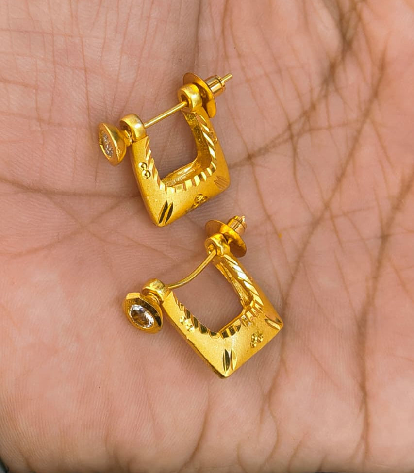 One Gram Gold Plated Punjabi bali with american diamond.