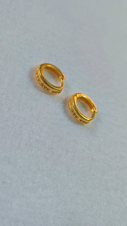 Gold Plated Elegant Latest Fashion Diamond Hoop Earrings